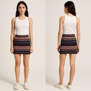 Hollister Southwest Stripe Mini Skirt Multicolor Cotton 00